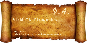 Vidák Alexandra névjegykártya