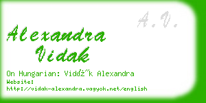 alexandra vidak business card